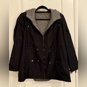 Faded Glory Reversible Black and Gray Utility Jacket